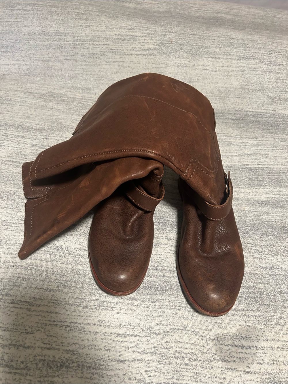 UGG womensChestnut Leather Mid-Calf Buckle Boots